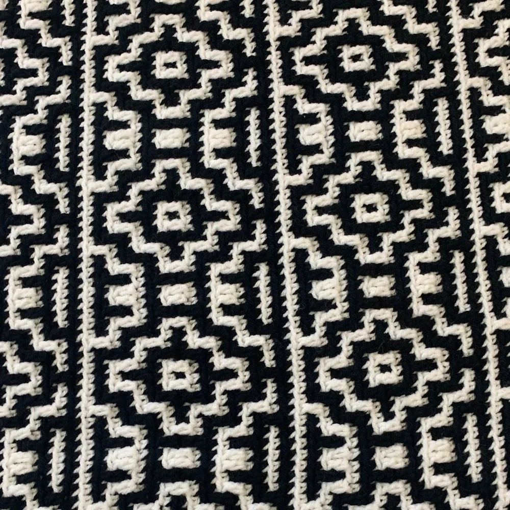 Handcrafted Mosaic Crochet Geometric Blanket
